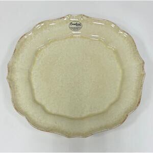 New Casa Stone by Casafina Impressions Butter Cream Dinner Plate. KT134